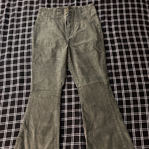 We The Free Pants - We The Free Olive Green Corduroy Boot Cut Pants